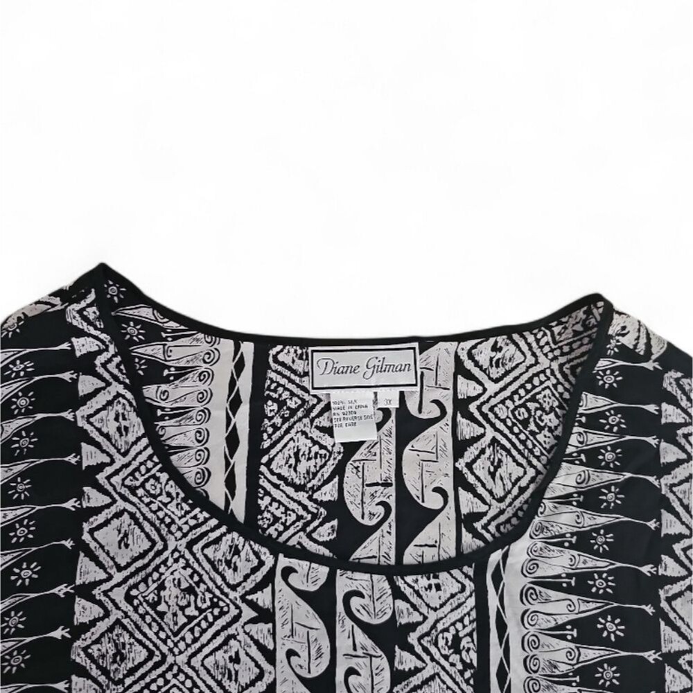 Diane Gilman 100% Silk Sleeveless Blouse Women’s Plus 3X Boho Artsy Vacation - Picture 4 of 11